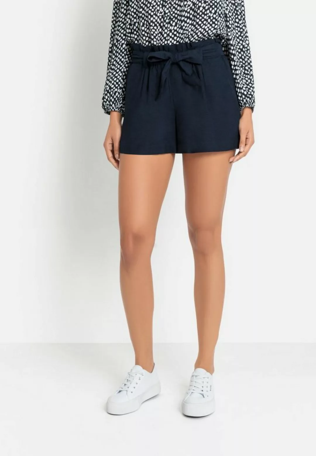 LASCANA Shorts (mit Bindegürtel) im Paperbag-Stil, Leinenmix, Schlupfhose, günstig online kaufen