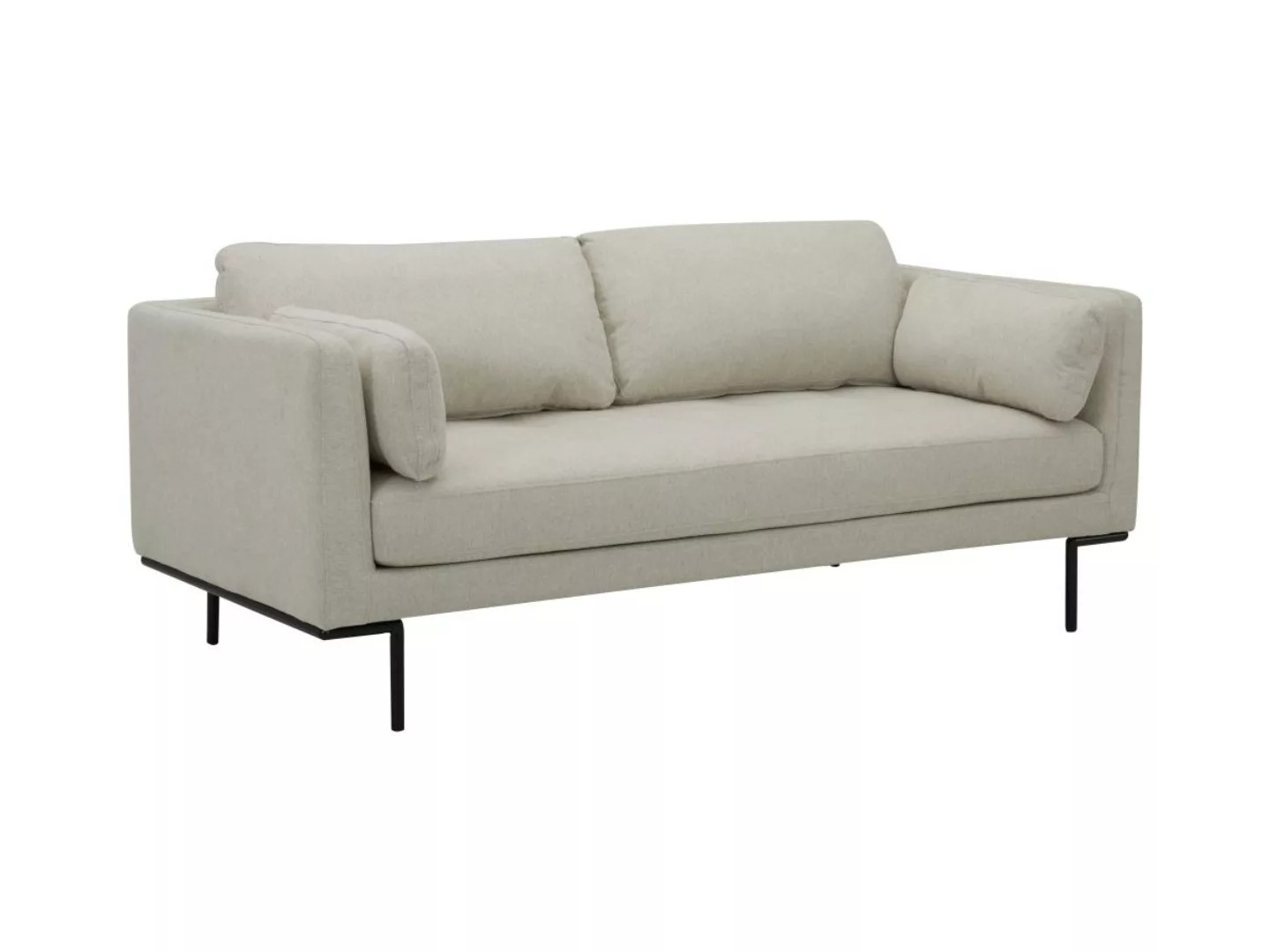 Sofa 3-Sitzer - Stoff - Beige - Metallfüße - ISABELLA von Maison Céphy günstig online kaufen