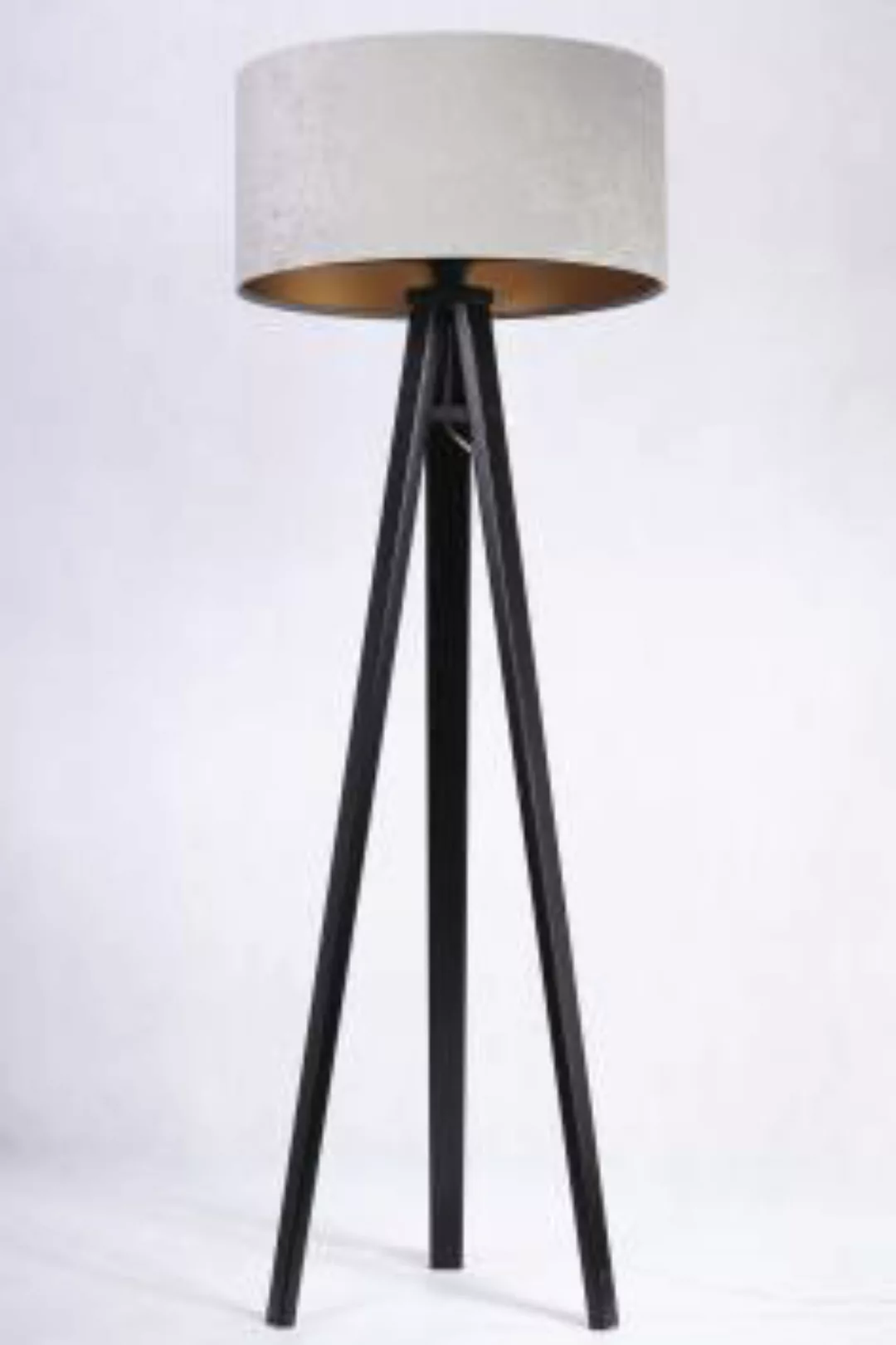 Stehlampe JERRY Grau Gold 145cm Retro Wohnzimmer günstig online kaufen