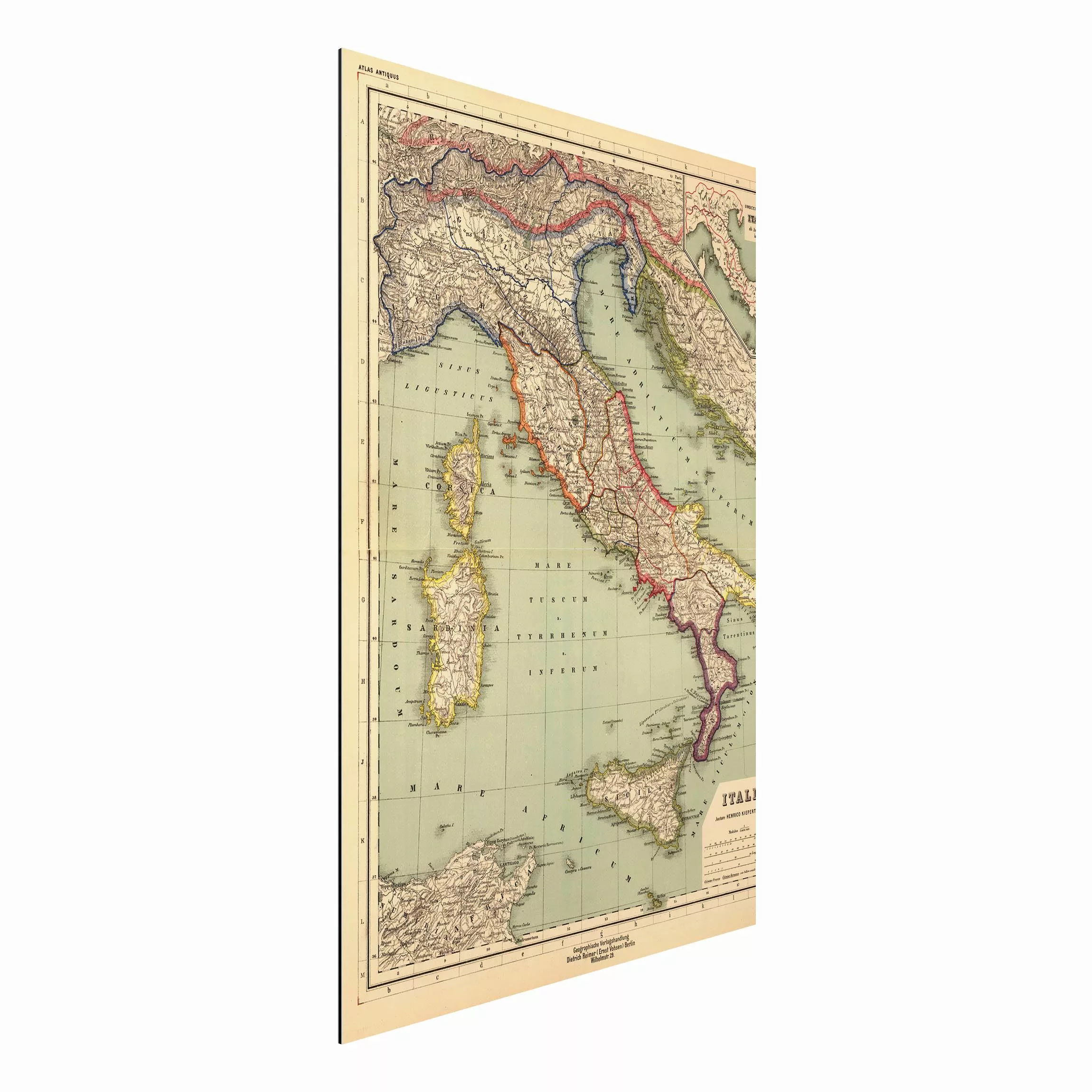 Alu-Dibond Bild Vintage Landkarte Italien günstig online kaufen