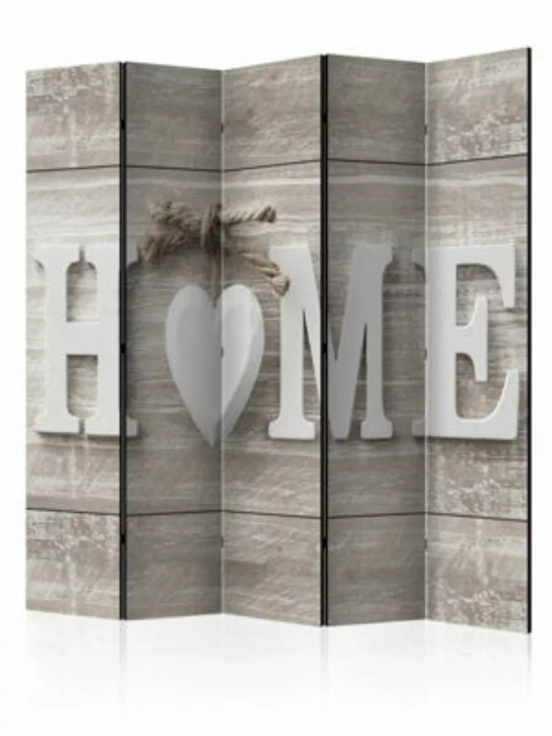 artgeist Paravent Room divider - Home and heart grau/beige Gr. 225 x 172 günstig online kaufen