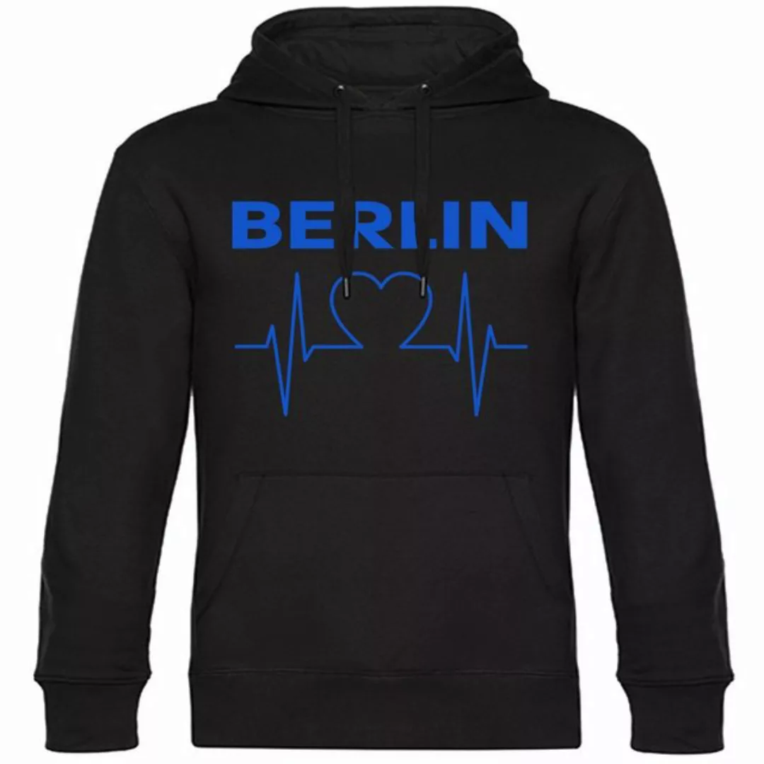 multifanshop Kapuzensweatshirt Berlin blau - Herzschlag - Pullover günstig online kaufen