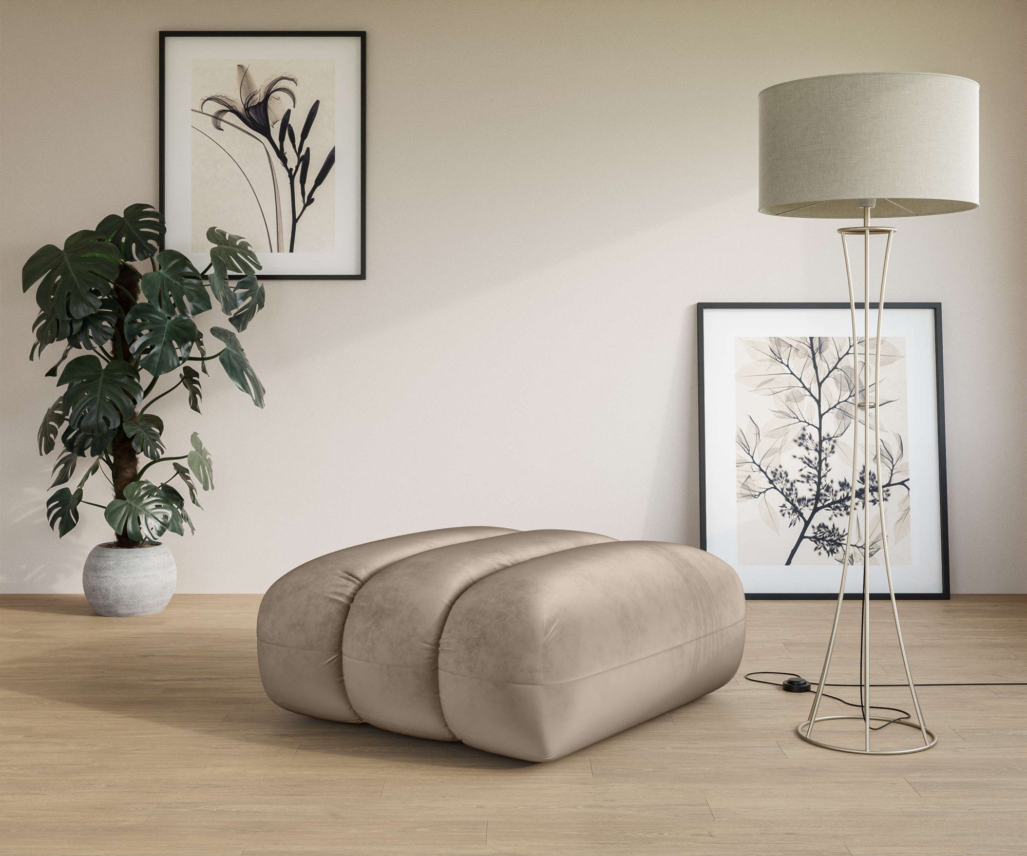 LeGer Home by Lena Gercke Polsterhocker "Priya Sitzhocker, moderne Steppung günstig online kaufen