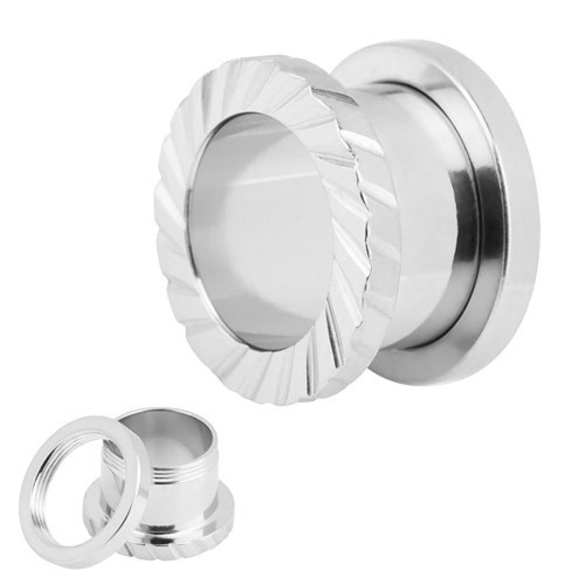 Taffstyle Plug Flesh Tunnel Piercing Silber günstig online kaufen
