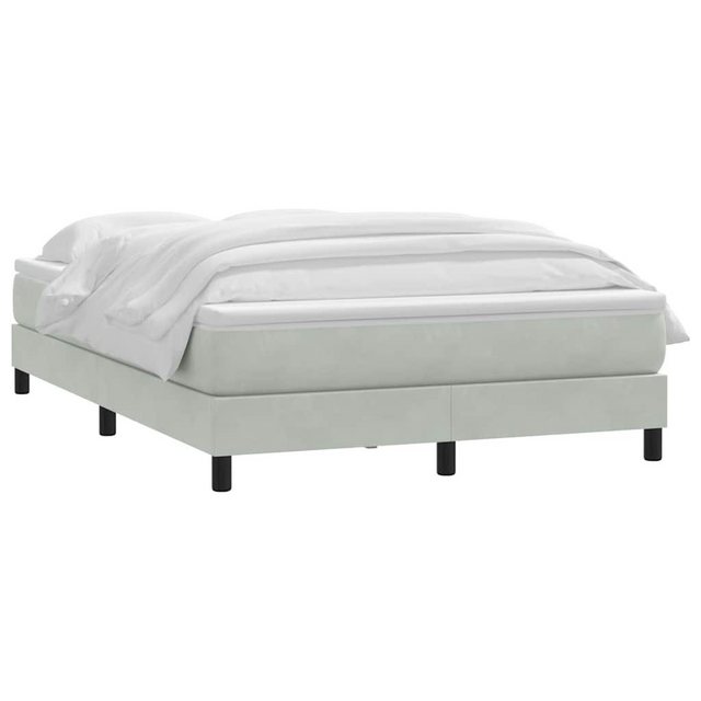 vidaXL Bett Boxspringbett mit Matratze Hellgrau 140x220 cm Samt günstig online kaufen