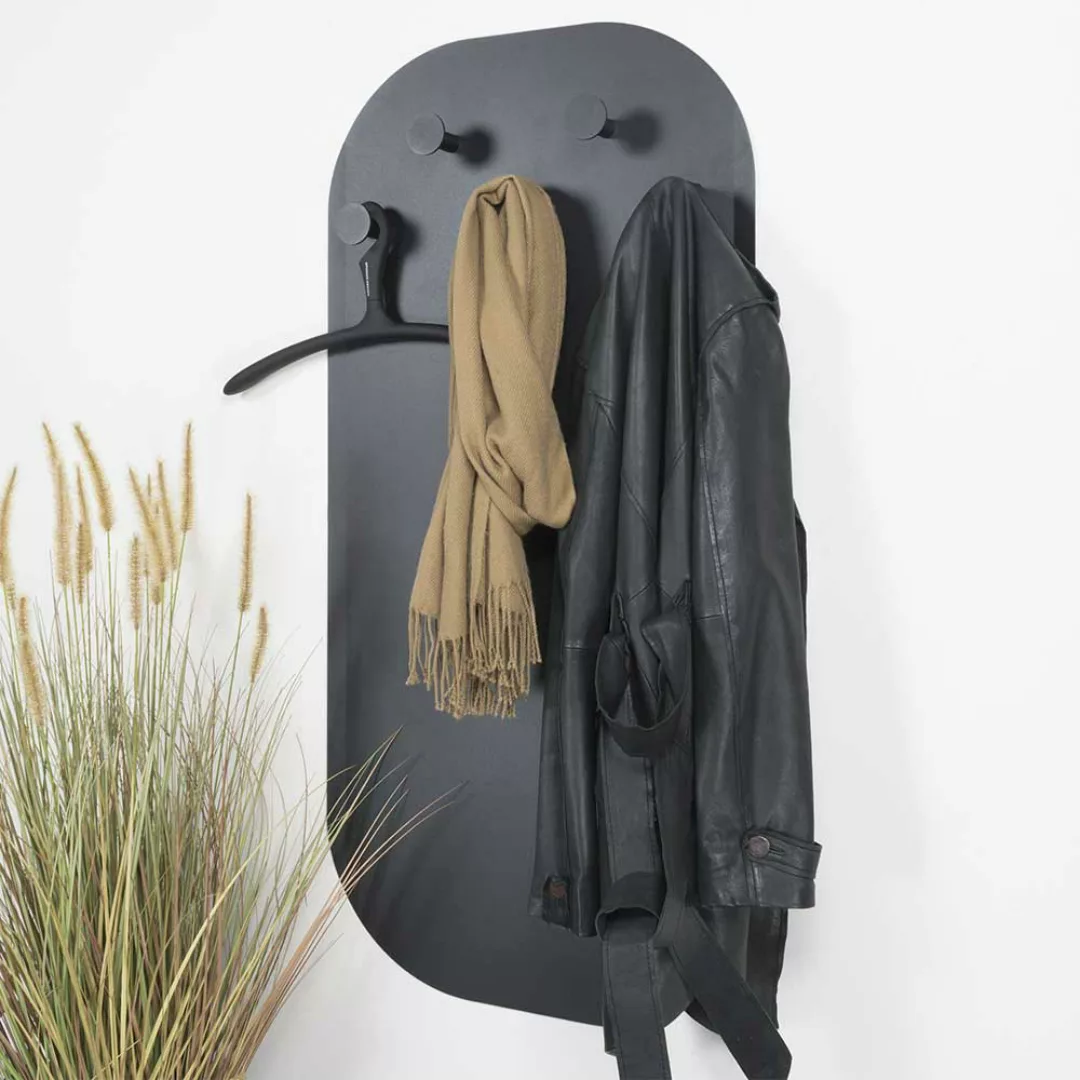 Hängegarderobe in Schwarz Stahl 115 cm hoch günstig online kaufen