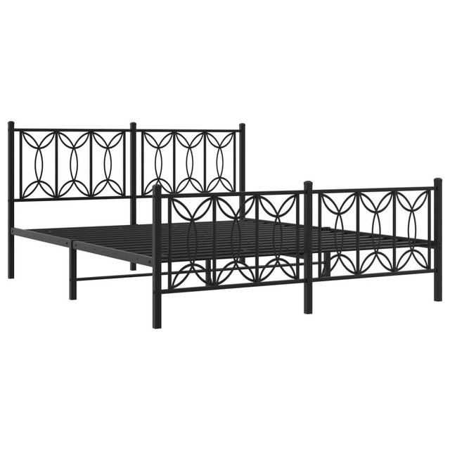 vidaXL Bett Bettgestell mit Kopf- und Fußteil Metall Schwarz 160x200 cm günstig online kaufen