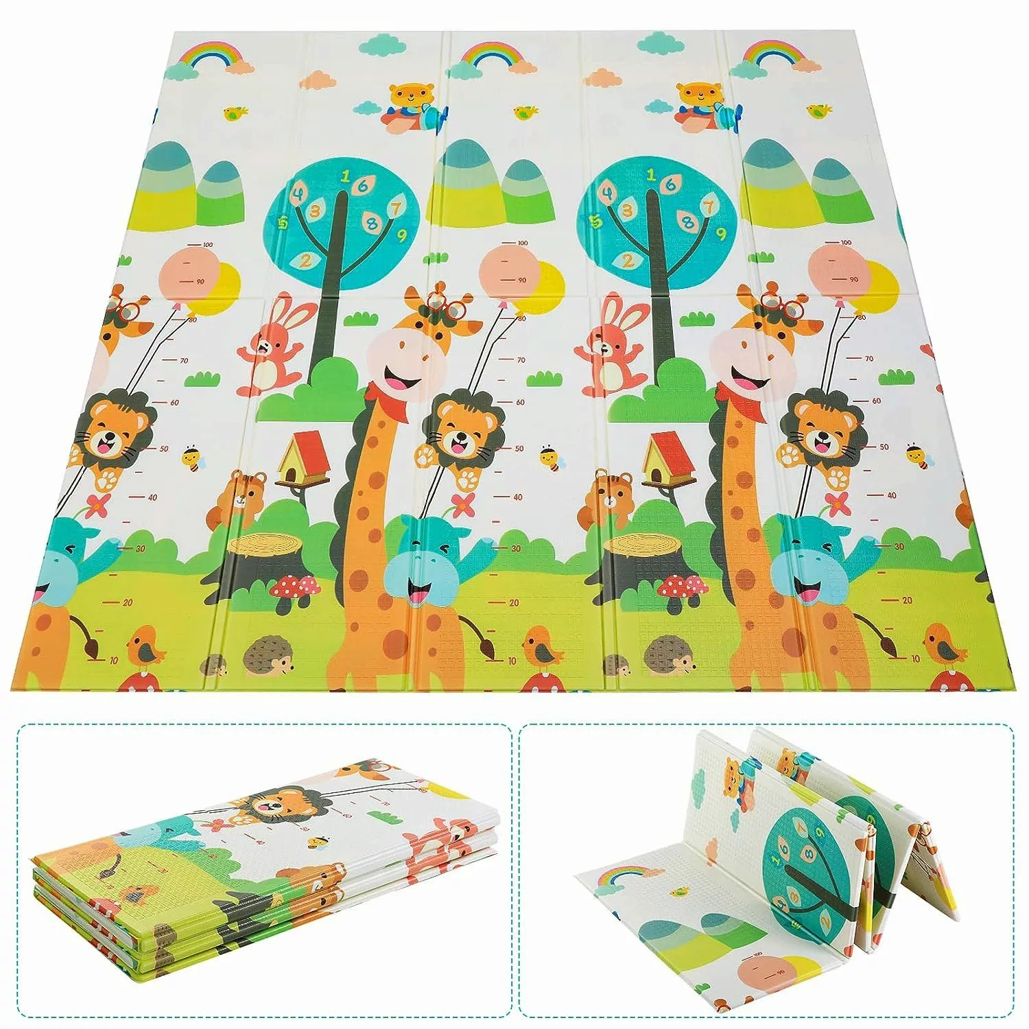 TLGREEN Spielmatte 200×180cm,Baby Krabbelmatte, Spielteppich Faltbarer,Geru günstig online kaufen