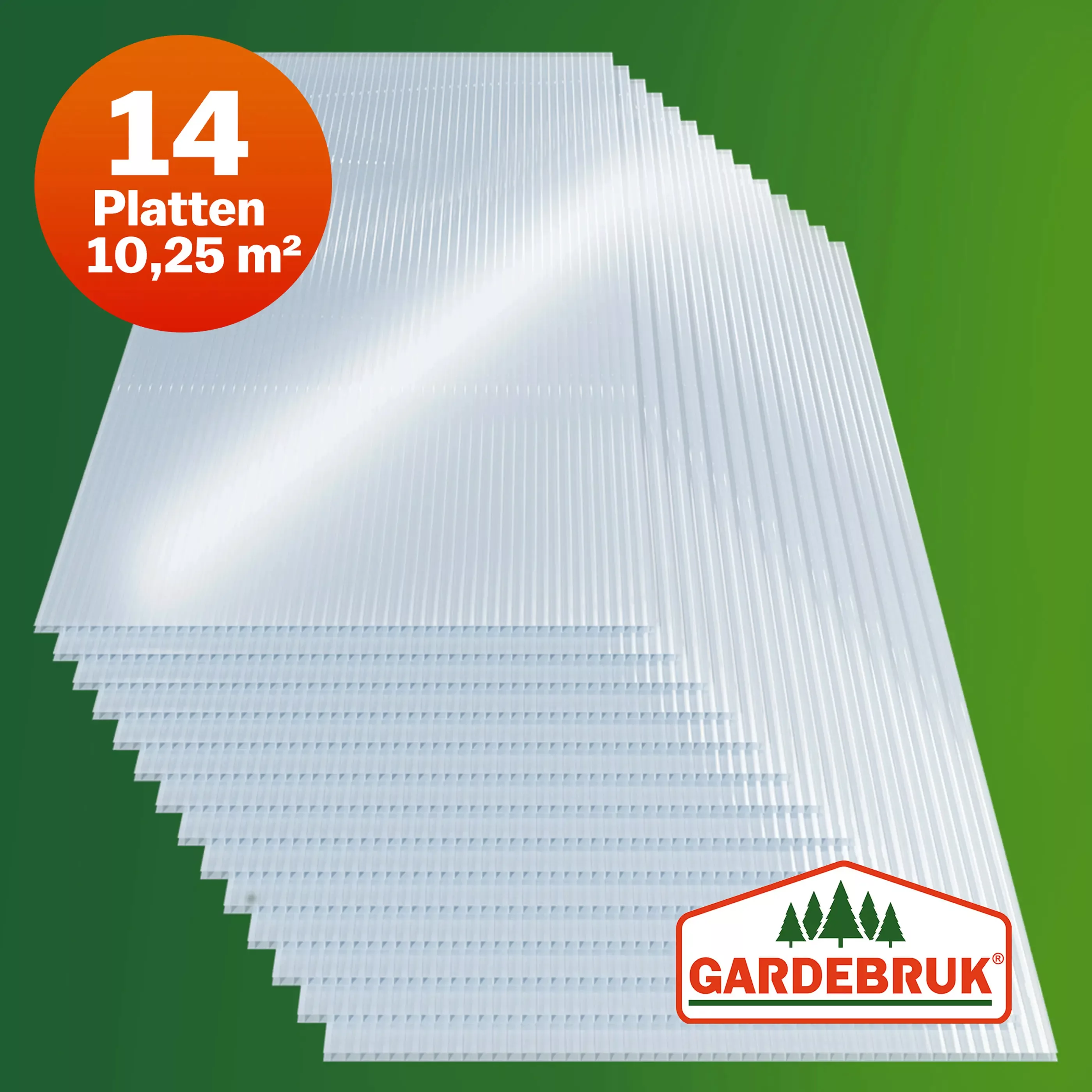 Hohlkammerstegplatten 14er-Set Transparent 4mm 10,25m² günstig online kaufen