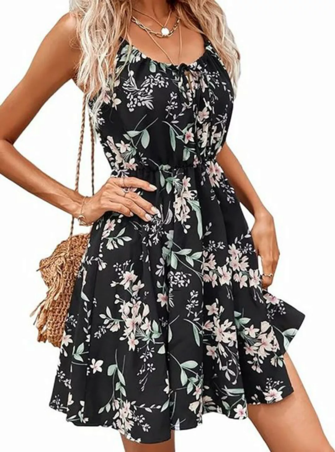 BlauWave A-Linien-Kleid Damen SommerkleidSchulterfrei Kleid (1-tlg., Sommer günstig online kaufen