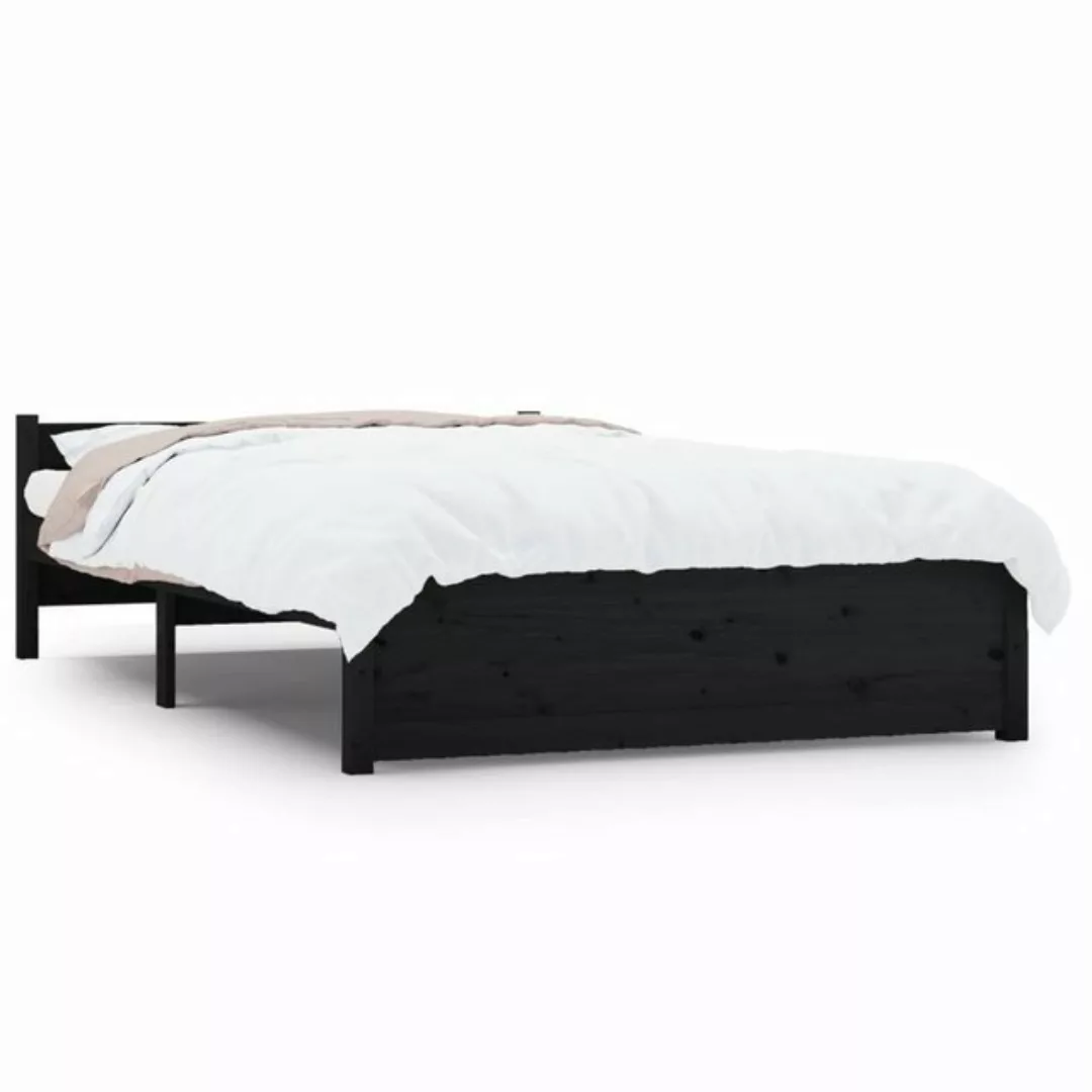 furnicato Bett Massivholzbett Schwarz 135x190 cm günstig online kaufen