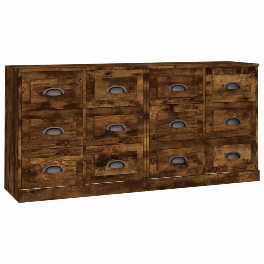 Vidaxl Sideboards 2 Stk. Räuchereiche Holzwerkstoff günstig online kaufen