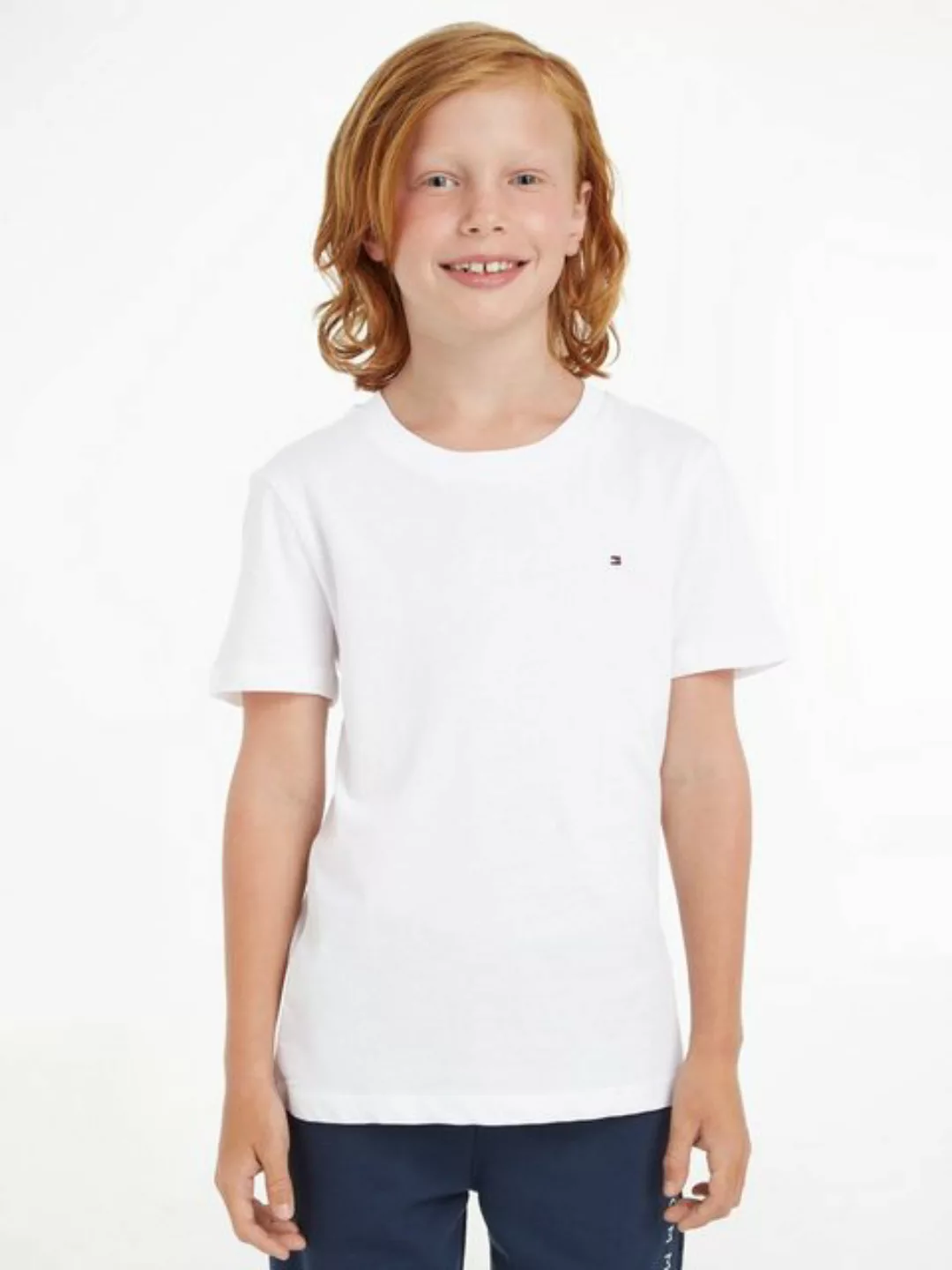 Tommy Hilfiger Rundhalsshirt BOYS BASIC CN KNIT S/S mit Tommy Hilfiger Logo günstig online kaufen