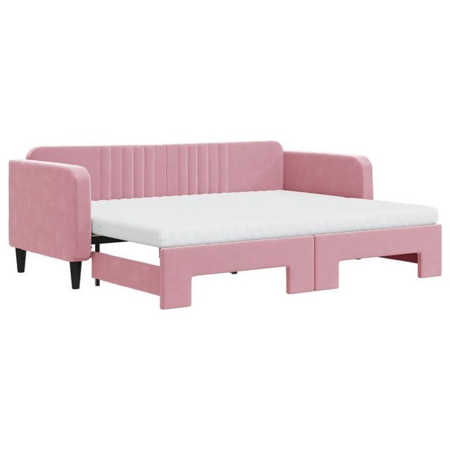 vidaXL Bett Tagesbett Ausziehbar mit Matratzen Rosa 80x200 cm Samt günstig online kaufen