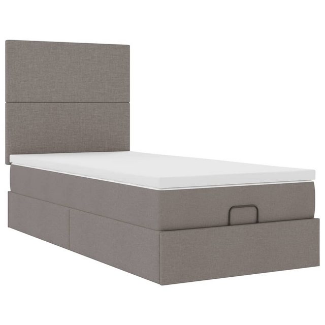 vidaXL Bett Ottoman-Bett mit Matratze Taupe 90x200 cm Stoff günstig online kaufen