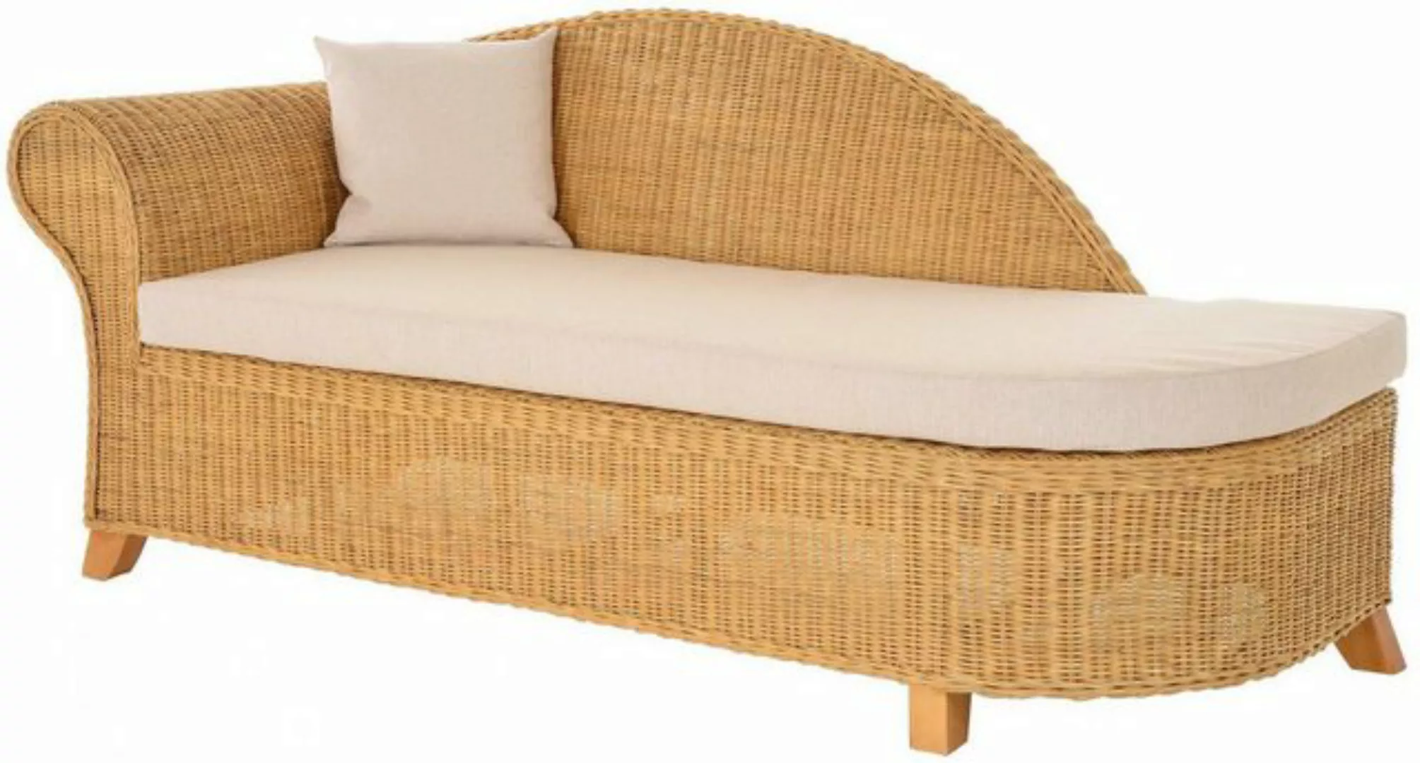 Krines Home Recamiere Rattan Recamiere Elegance Rattanliege Chaiselongue Li günstig online kaufen