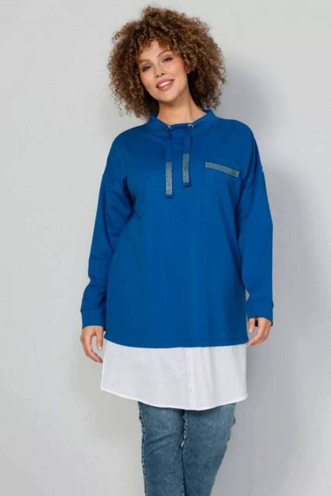 MIAMODA Sweatshirt Sweatshirt Lagenlook Stehkragen Langarm günstig online kaufen