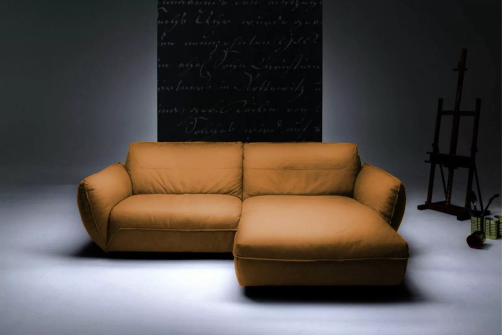 KAWOLA Ecksofa DAVITO, Sofa Recamiere links od. rechts Leder cognac günstig online kaufen