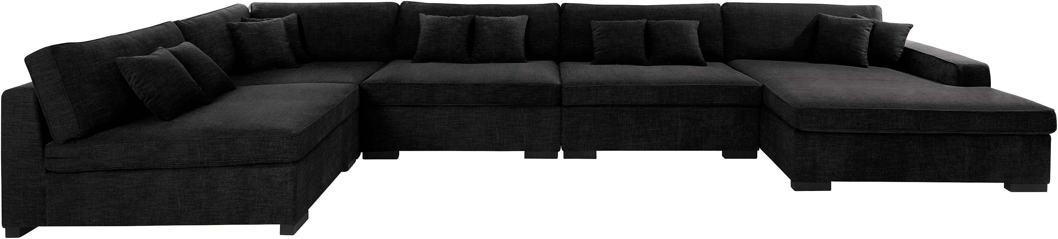 Home affaire Wohnlandschaft "Skara XXL U-Form", Lounge-Sofa XXL mit Federke günstig online kaufen