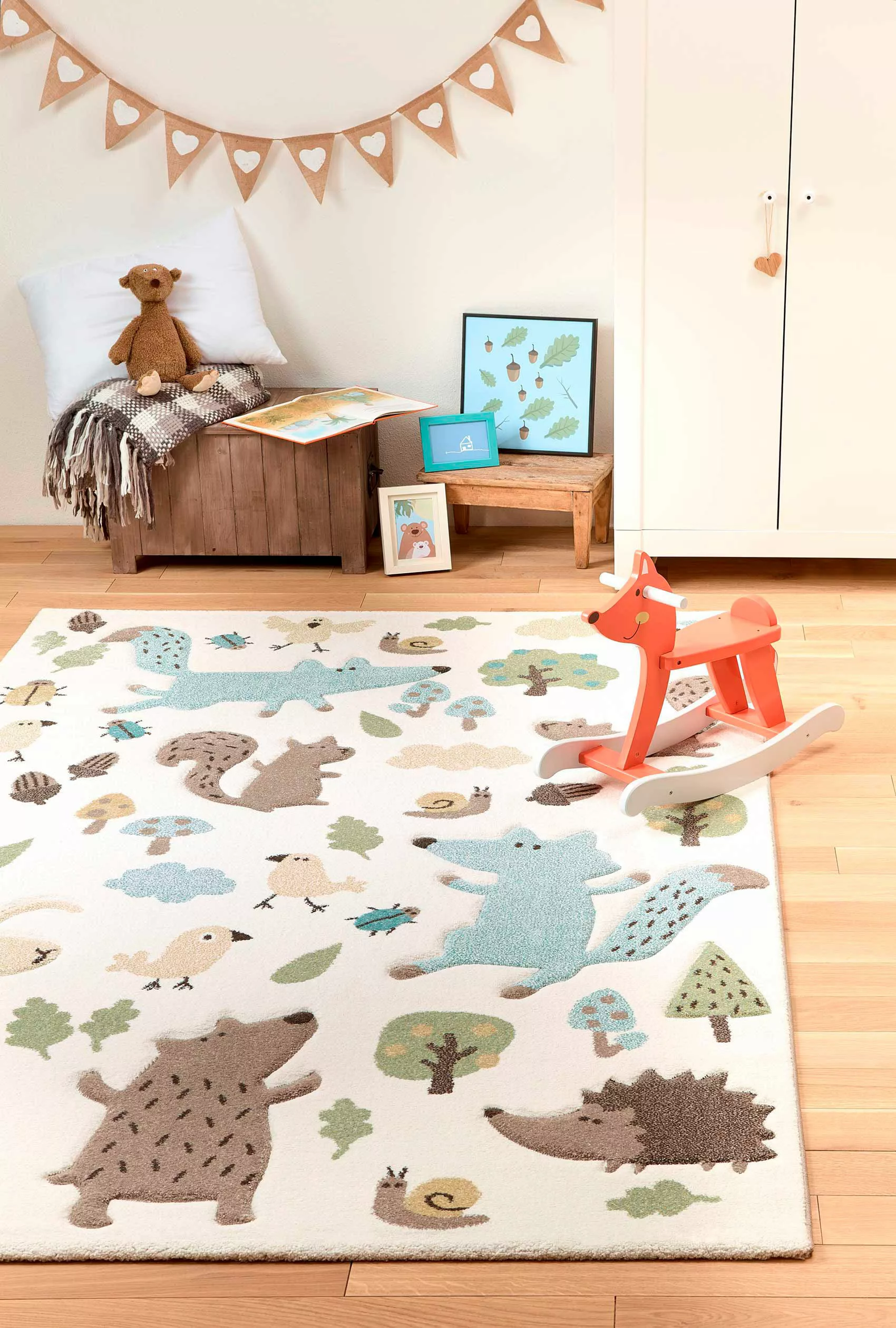 Sigikid Kinderteppich »Forest«, rechteckig, Wald Tiere Design, Kurzflor günstig online kaufen