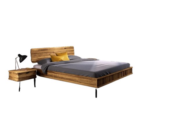 Natur24 Einzelbett Bett Tula 1 Sonderlänge 100x220 Wildeiche Holzkopfteil u günstig online kaufen