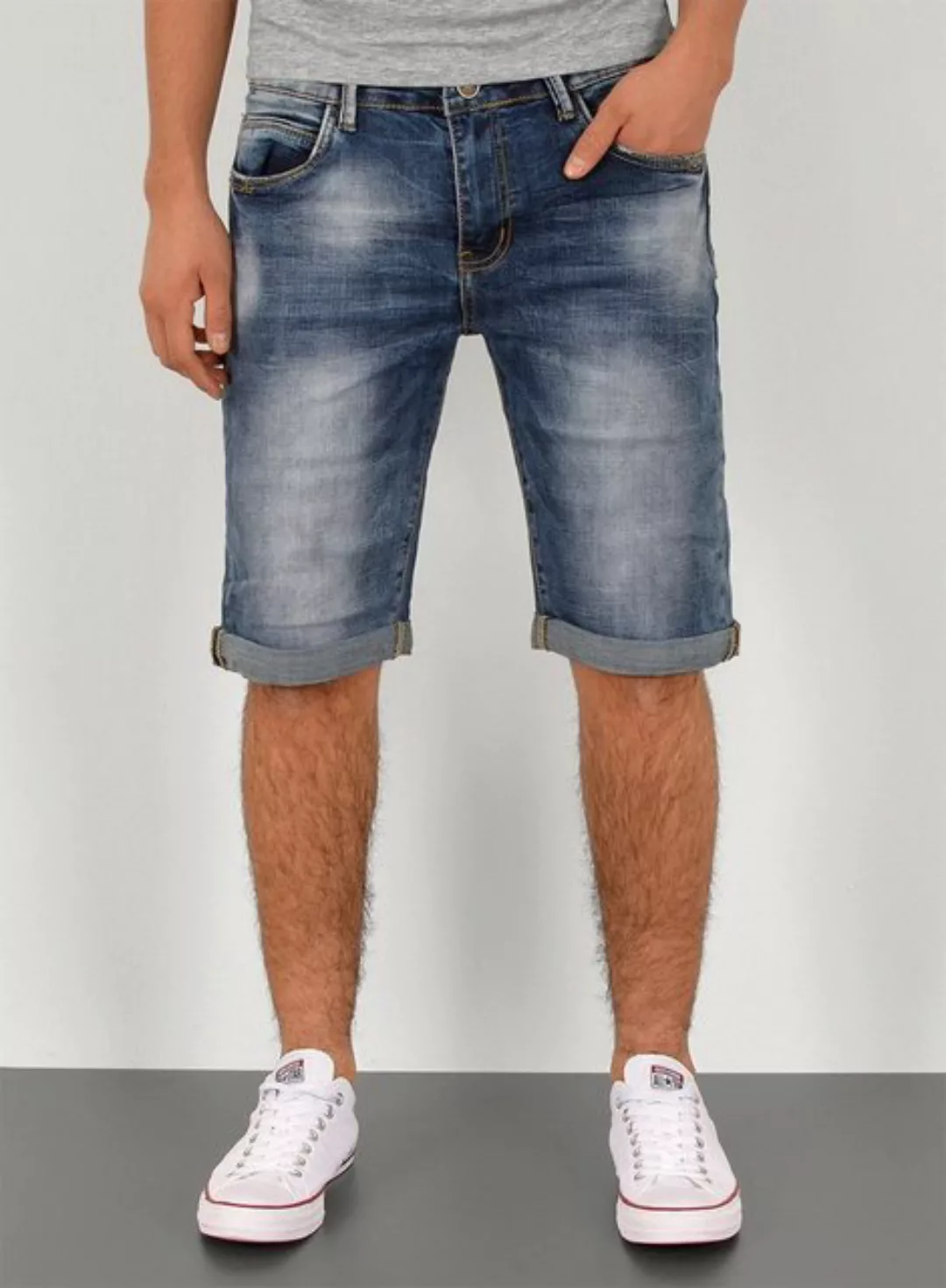 ESRA Jeansshorts Herren kurze Jeanshose mit Stretch Jeans Shorts Hose Herre günstig online kaufen