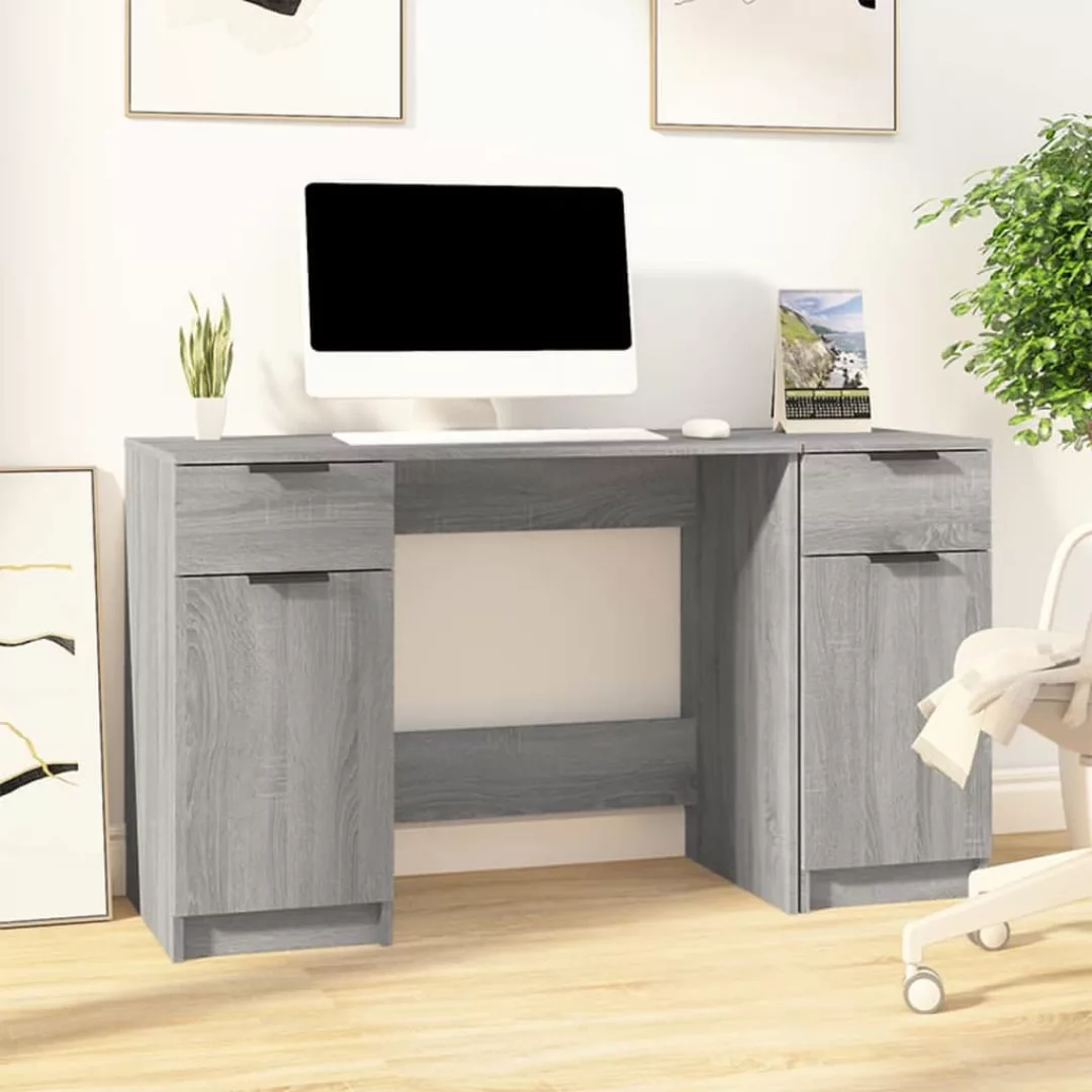 Vidaxl Schreibtisch Mit Beistellschrank Grau Sonoma Holzwerkstoff günstig online kaufen