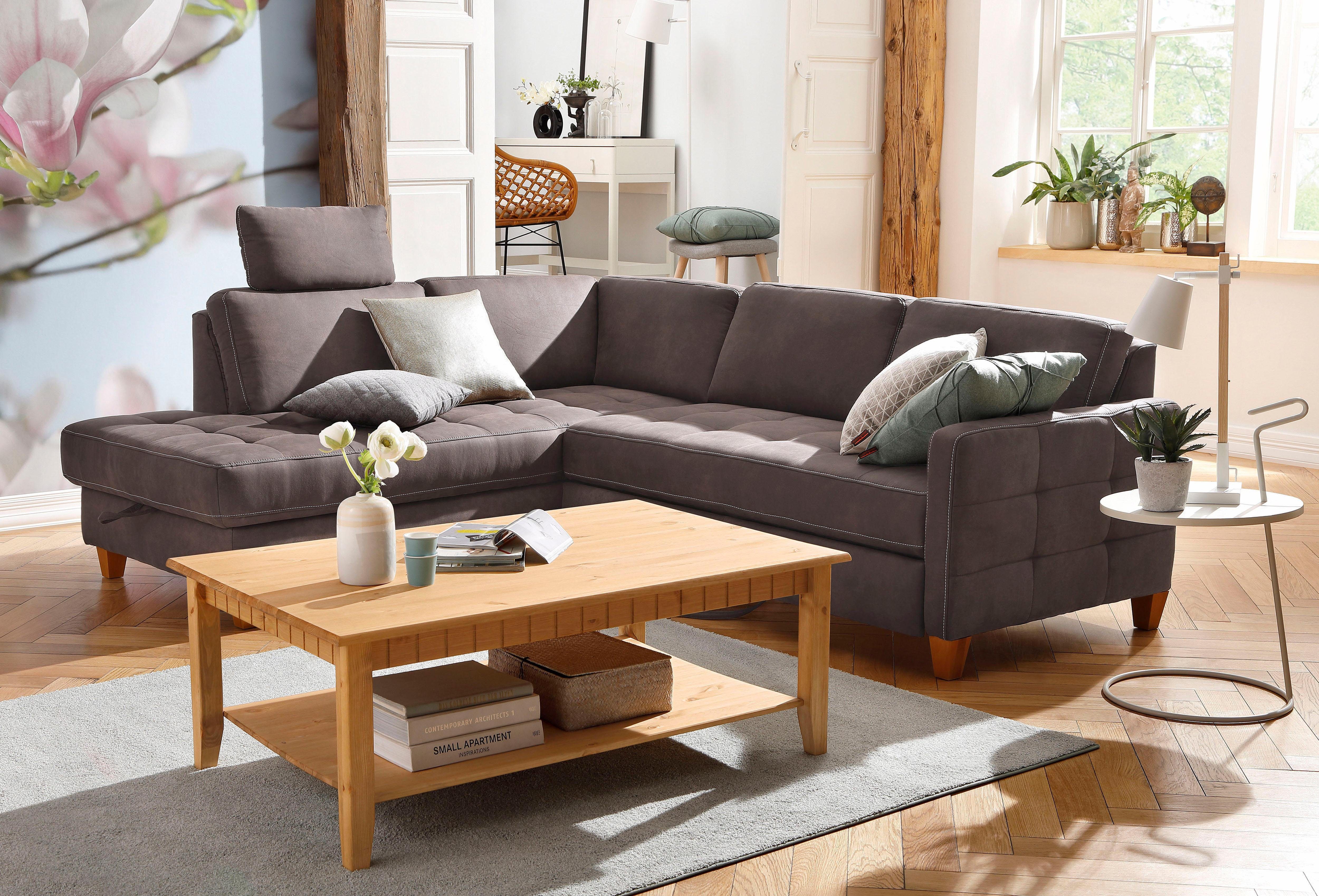 Home affaire Ecksofa "Earl L-Form", wahlweise auch mit Bettfunktion oder Be günstig online kaufen