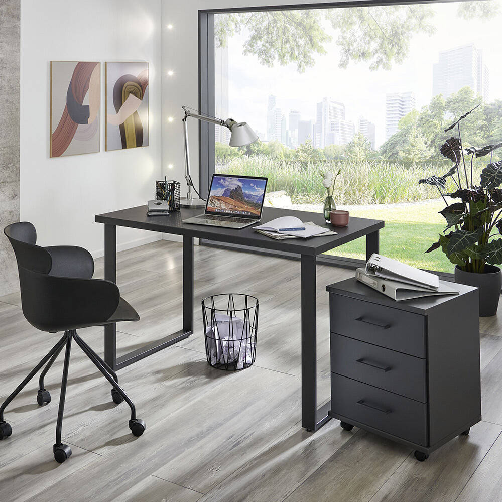 Büromöbel Set 2-teilig HILLSTON-43 mit 120cm Schreibtisch in graphit günstig online kaufen