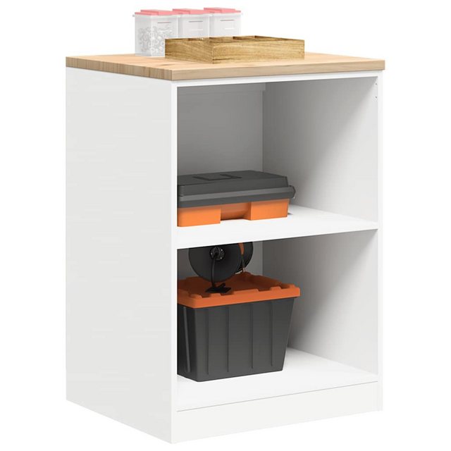 vidaXL Aktenschrank Garagen-Aufbewahrungsschrank Weiß 60x51x85 cm Massivhol günstig online kaufen