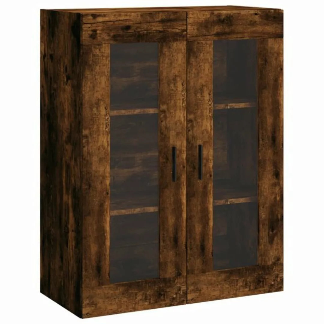 vidaXL Hängeschrank Wandschrank Räuchereiche 69,5x34x90 cm Glas Vitrine Hän günstig online kaufen