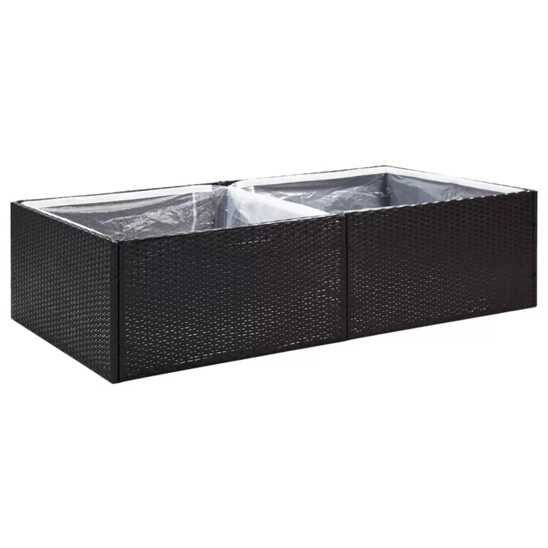 Vidaxl Pflanzkübel Schwarz 157x80x40 Cm Poly Rattan günstig online kaufen