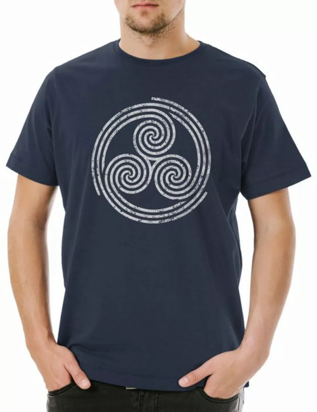 Urban Backwoods Print-Shirt Triskelion Symbol II Herren T-Shirt Nordic Celt günstig online kaufen