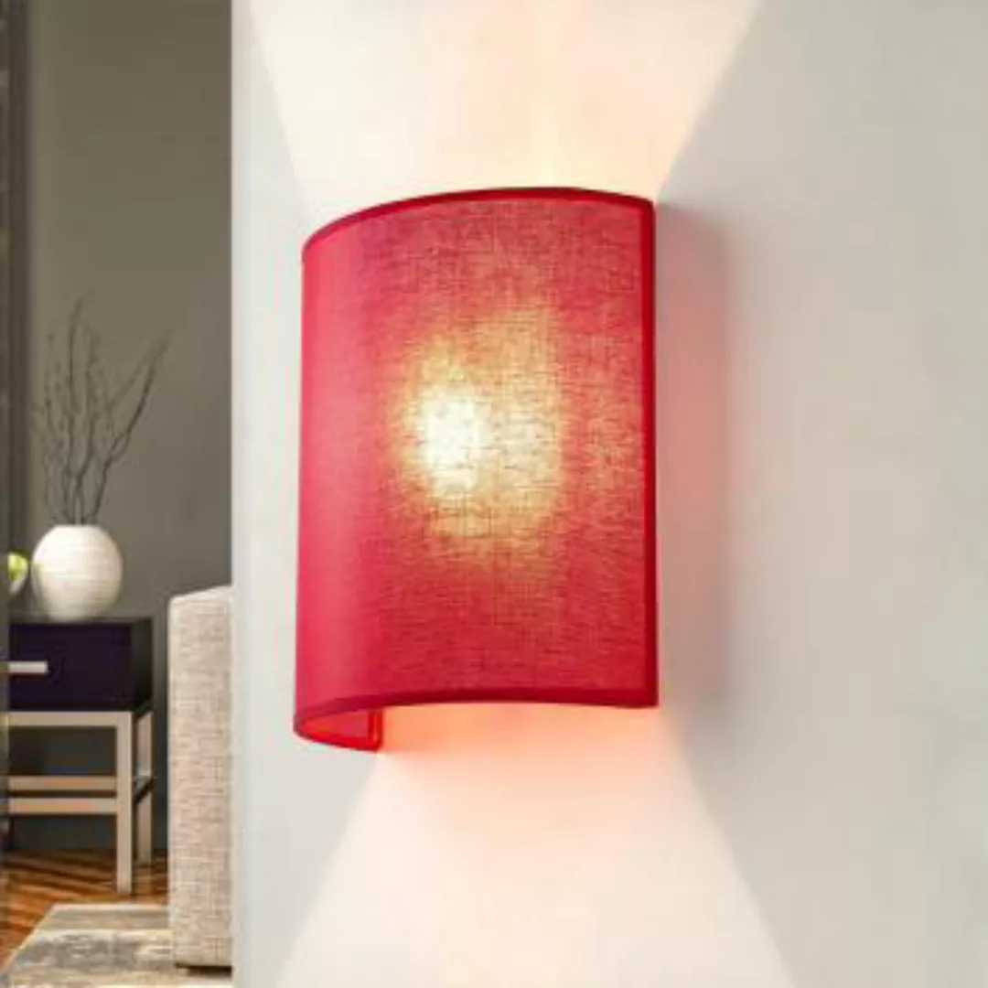 Stoff Wandleuchte ALICE Rot halbrund Loft Design E27 günstig online kaufen