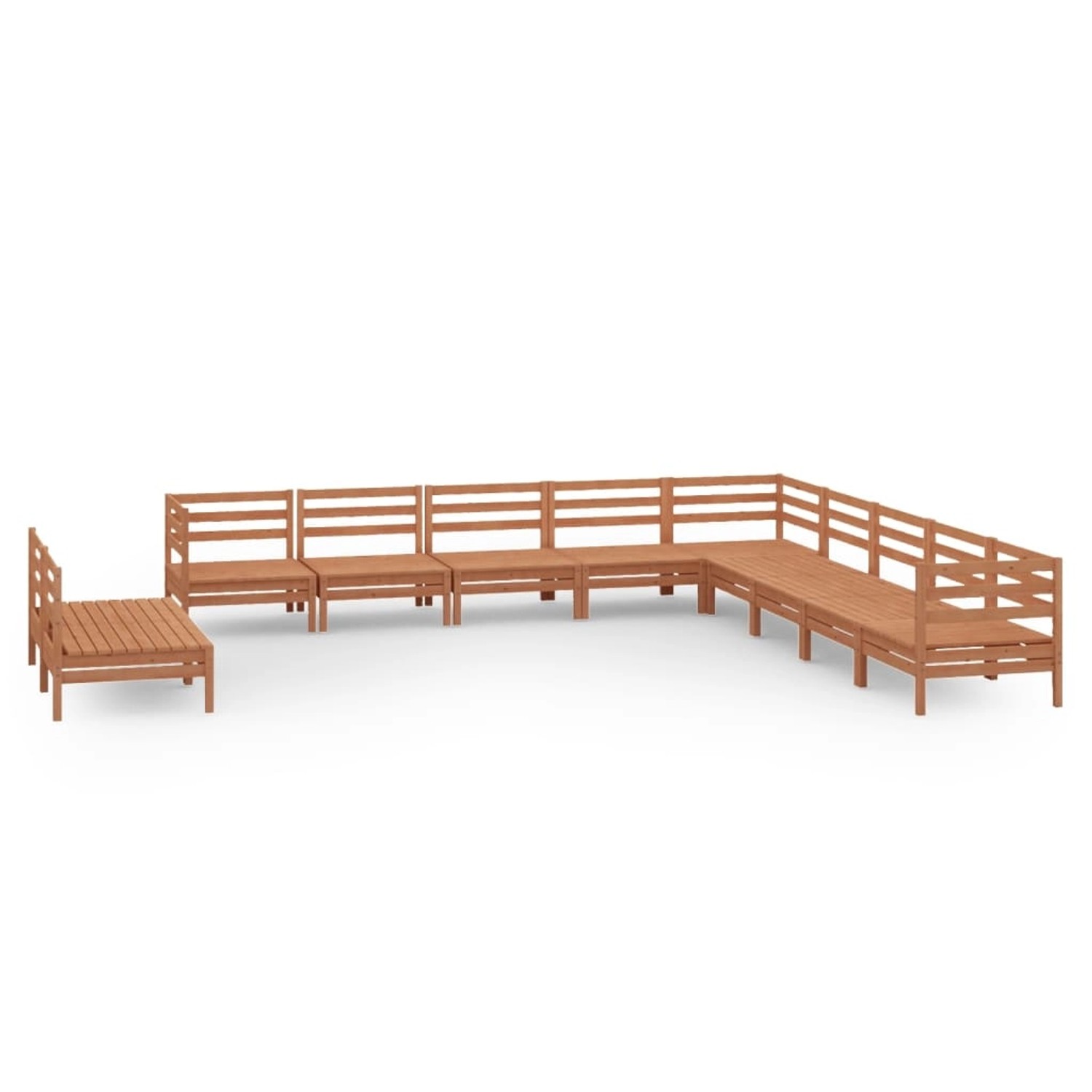 11-tlg. Garten-lounge-set Massivholz Kiefer Honigbraun günstig online kaufen