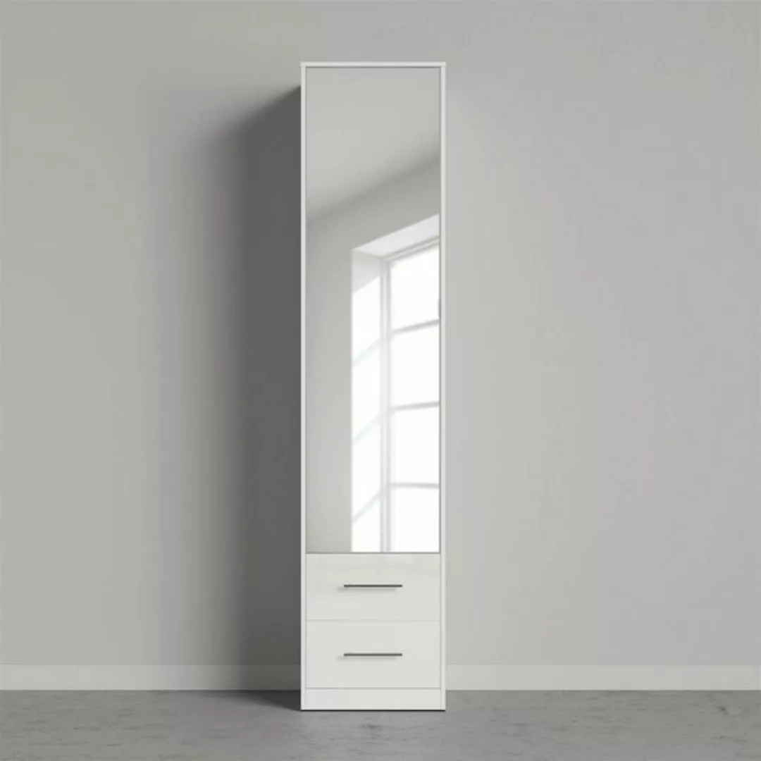 SMARTBett Drehtürenschrank Spiegelschrank Kleiderschrank 50cm Weiss/Weiss H günstig online kaufen