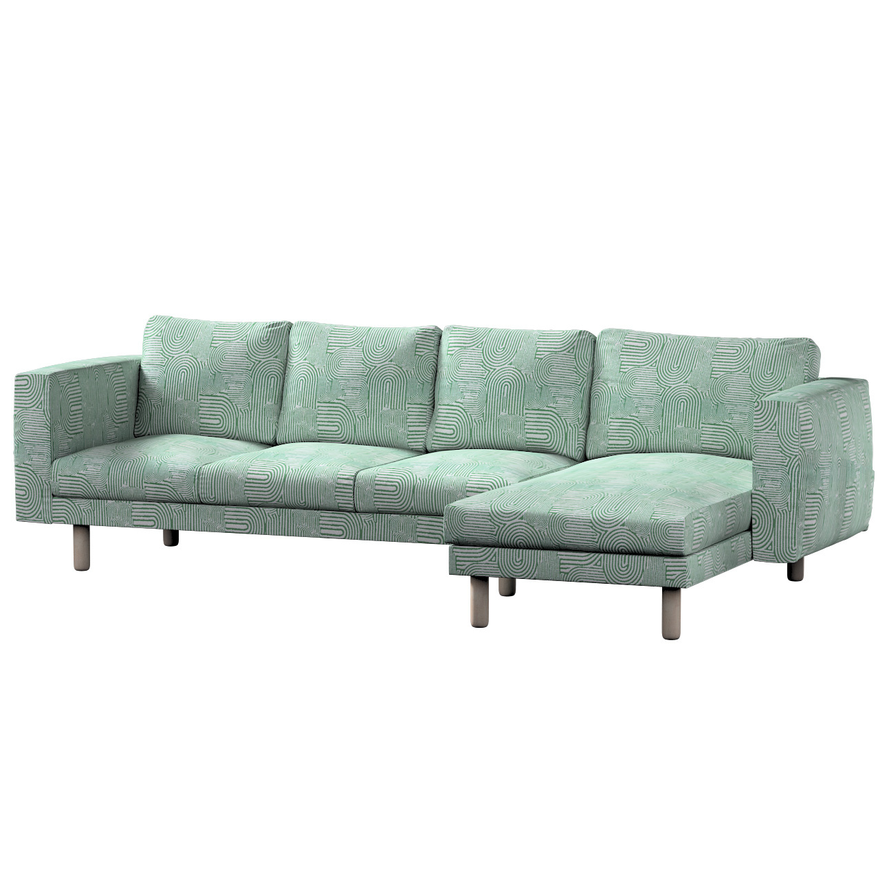 Bezug für Norsborg 4-Sitzer Sofa mit Recamiere, mintgrün-ecru, Norsborg Bez günstig online kaufen