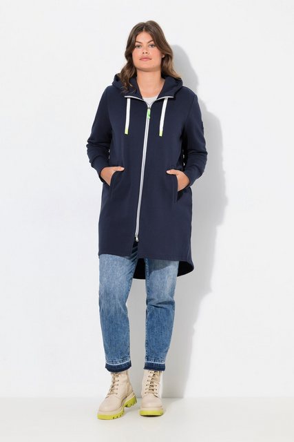 Laurasøn Sweatjacke Sweatjacke lang geschnitten Kapuze Langarm günstig online kaufen