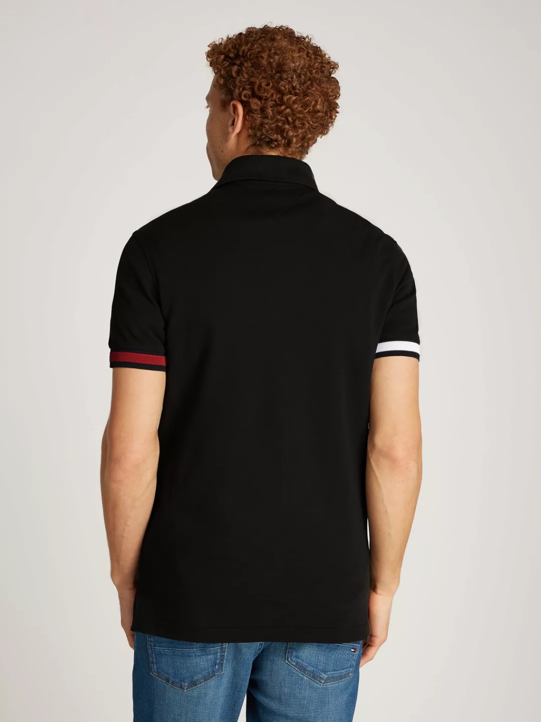 Tommy Hilfiger Poloshirt "FLAG CUFF SLIM POLO", mit Kontrast-Details günstig online kaufen