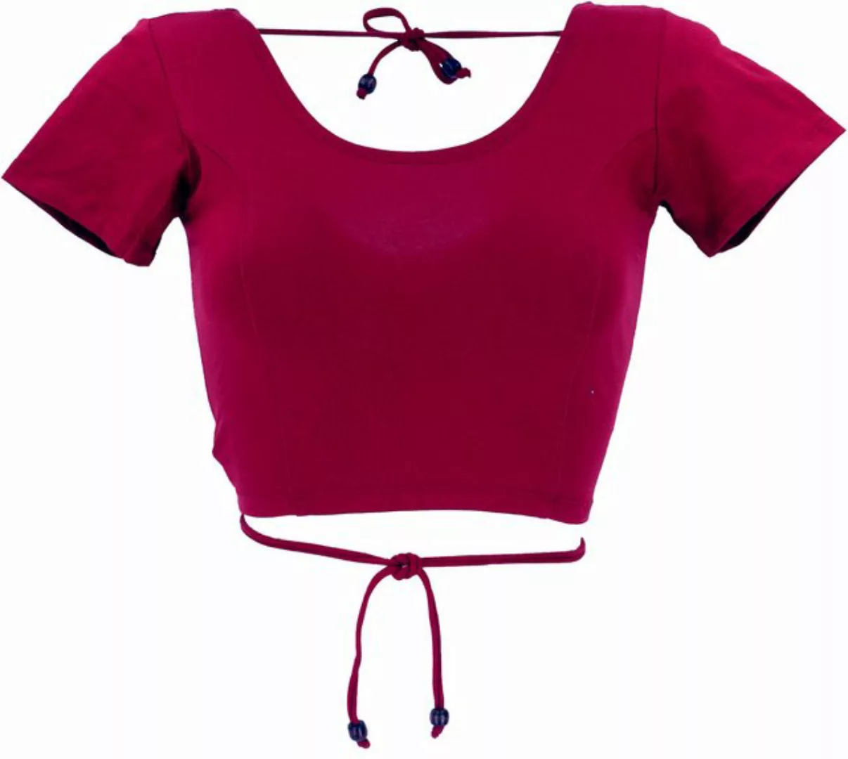 Guru-Shop T-Shirt Choli Top, kurzes Top Goa-chic - rot Ethno Style, alterna günstig online kaufen