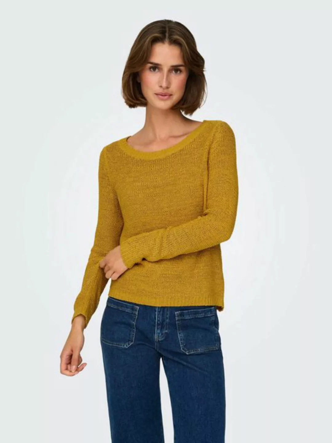 ONLY Strickpullover Einfarbiger Basic Strickpullover ONLGEENA 4251 in Gold günstig online kaufen