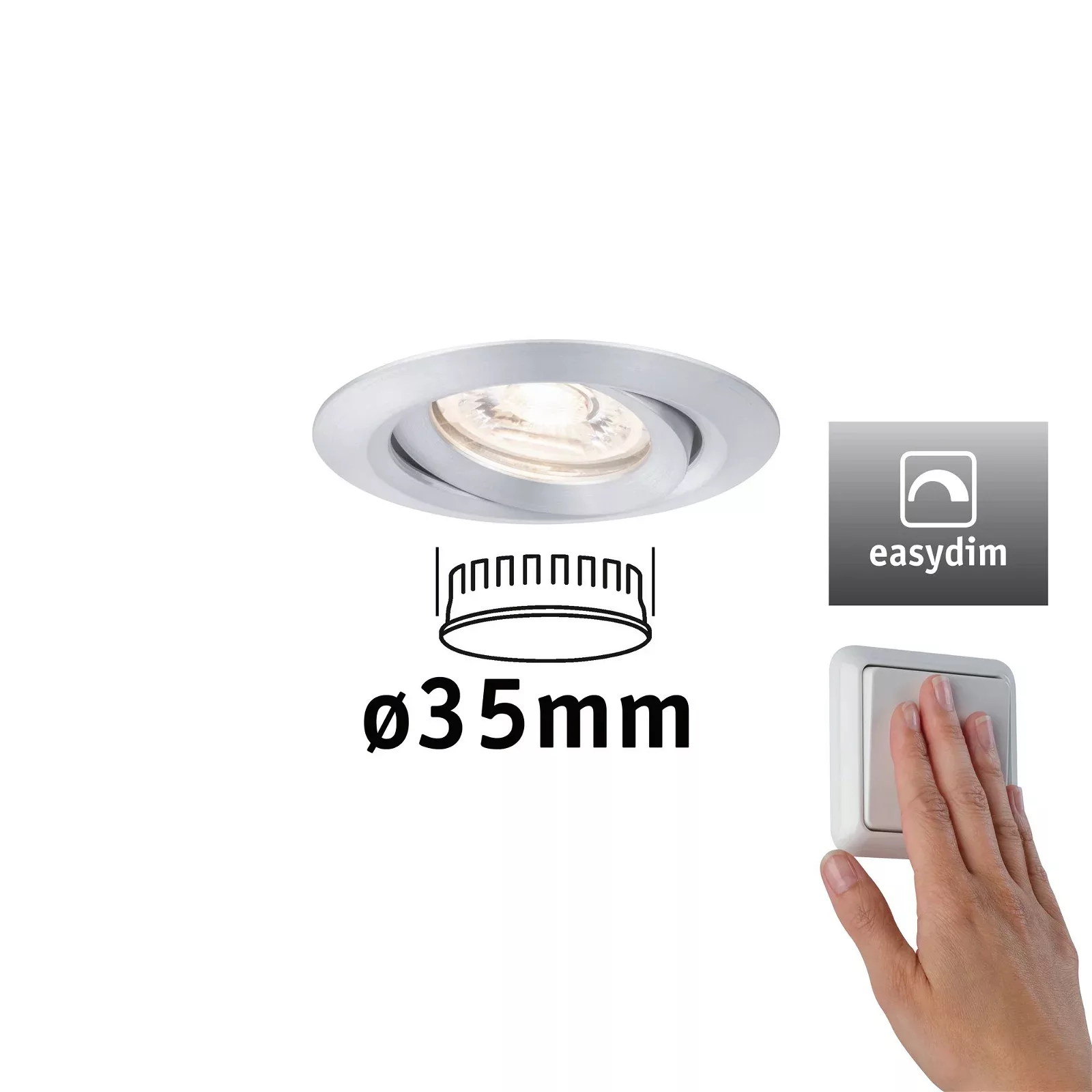 Paulmann "LED Einbauleuchte Easy Dim Nova Mini Plus Coin Einzelleuchte schw günstig online kaufen