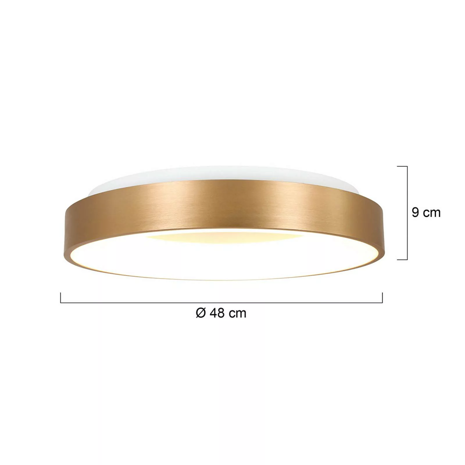 LED-Deckenleuchte Ringlede, 2.700 K, Ø 48 cm, gold, Metall günstig online kaufen