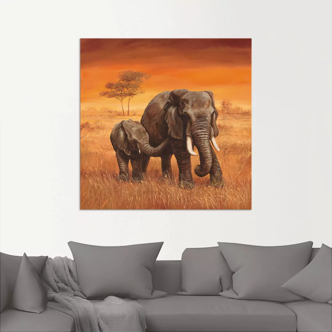 Artland Wandbild »Elefanten II«, Wildtiere, (1 St.), als Alubild, Outdoorbi günstig online kaufen