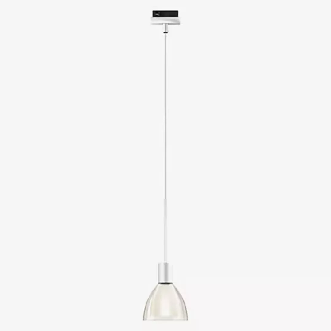 Bruck Silva Pendelleuchte LED für Duolare Schiene - ø11 cm, weiß, Glas rauc günstig online kaufen