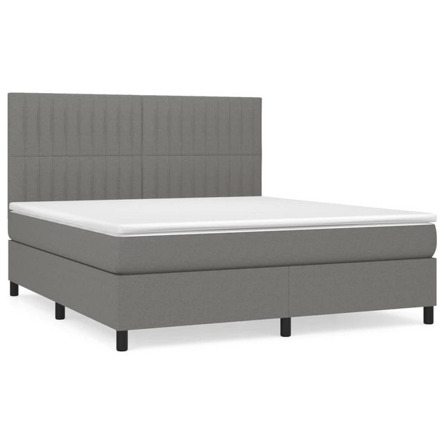 furnicato Bett Boxspringbett mit Matratze Dunkelgrau 180x200 cm Stoff günstig online kaufen