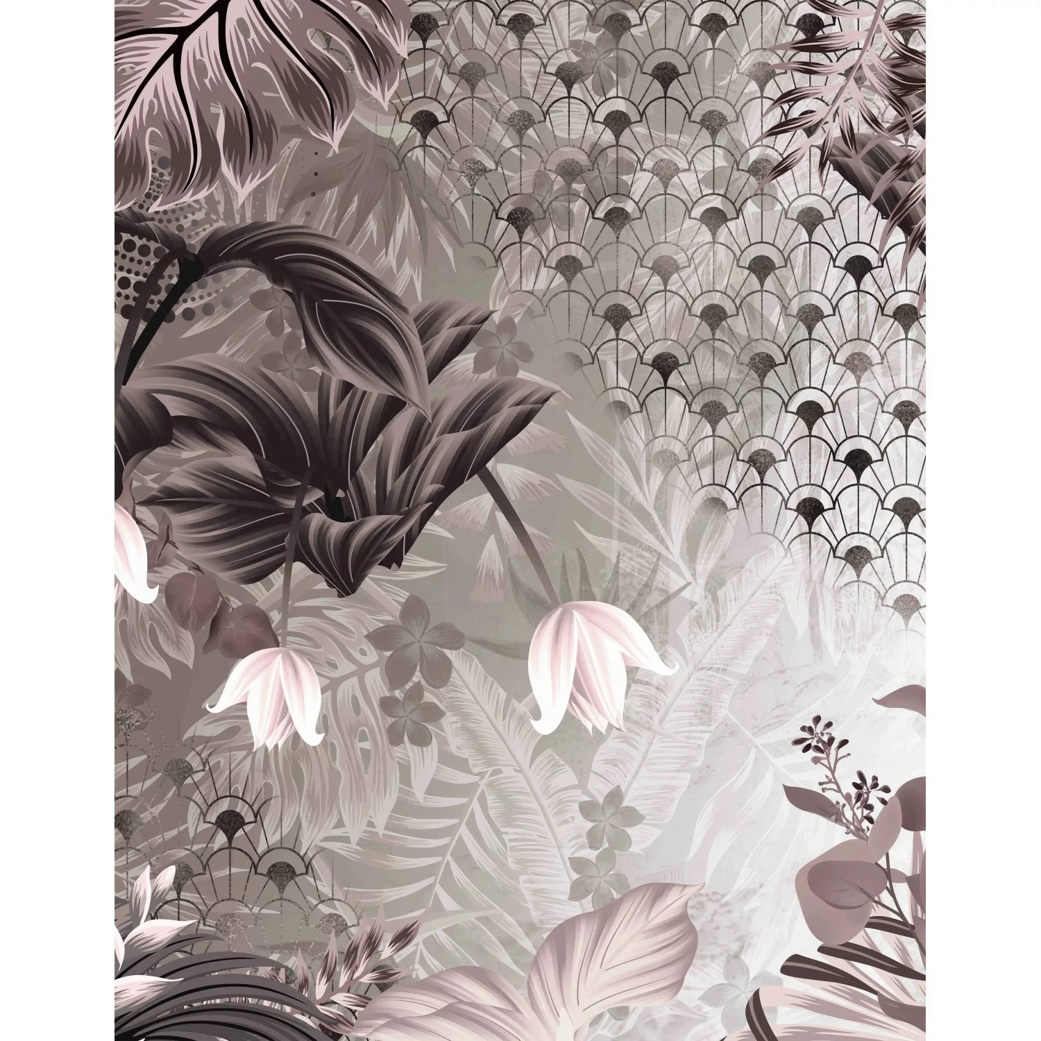 Marburg Fototapete Floral Modern 3,4 m x 2,65 m Grau FSC® günstig online kaufen