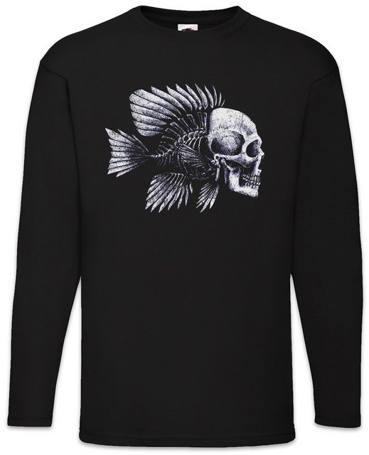 Urban Backwoods Langarmshirt Fish Skull Langarm T-Shirt Skelett Fischskelet günstig online kaufen