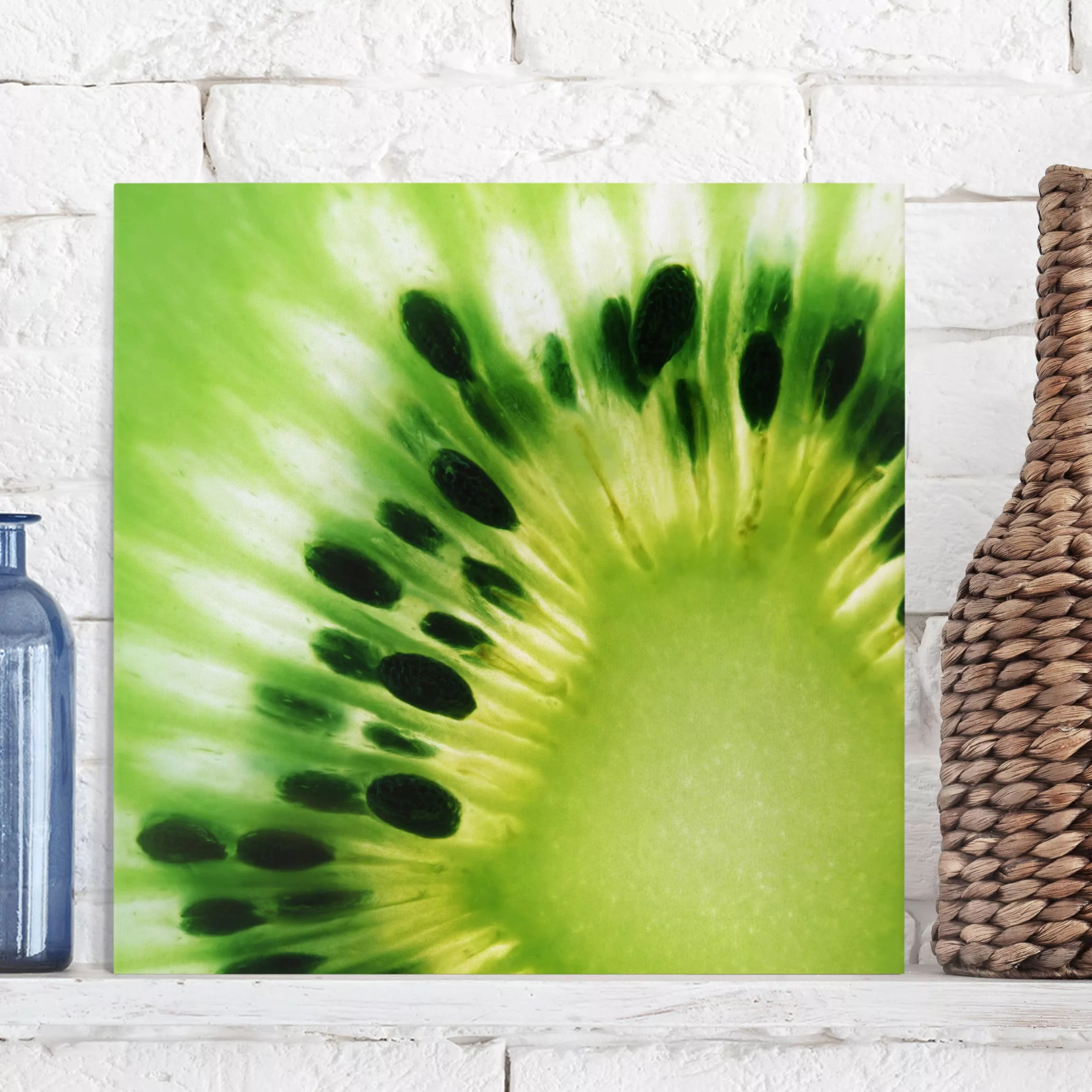 Leinwandbild Küche - Quadrat Shining Kiwi günstig online kaufen