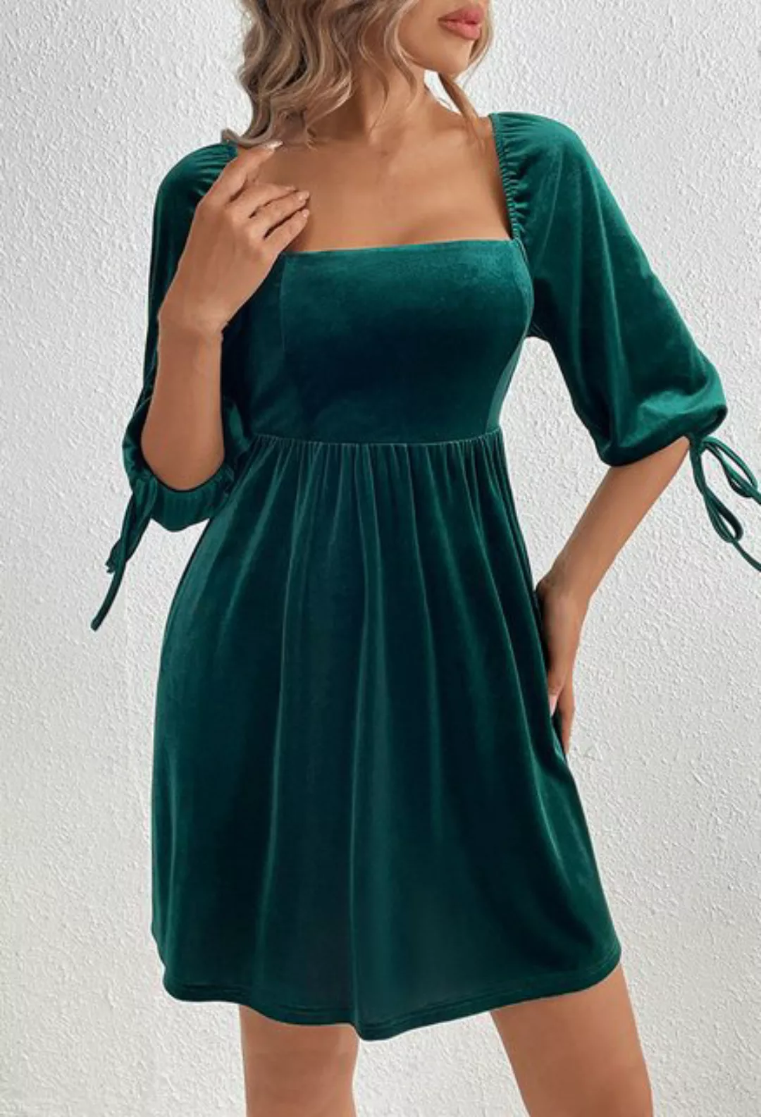 CHENIN Wickelkleid Modisches Damenkleid mit Spitzenrücken und hoher Taille günstig online kaufen